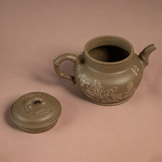 《凌风壶》 吴永明  江苏省陶瓷艺术大师，高级工艺美术师、实力派中青年紫砂艺术家、陶刻家 商品图3