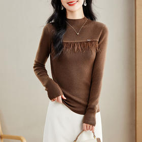 秋冬设计感上衣，新款洋气半高领修身气质内搭打底衫长袖t恤衫CC-J288