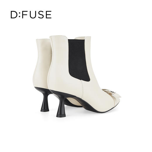 Dfuse迪芙斯冬季款时尚牛皮尖头短靴细高跟切尔西靴DF34116101 商品图5