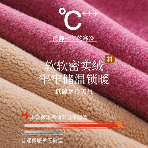 纯色密织加绒秋裤舒适内搭女士保暖裤女式加绒保暖裤 商品图5