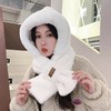 「四色可选！围巾帽子二合一」秋冬季保暖毛绒加厚可爱护耳帽子防寒围脖连帽配饰 商品缩略图1