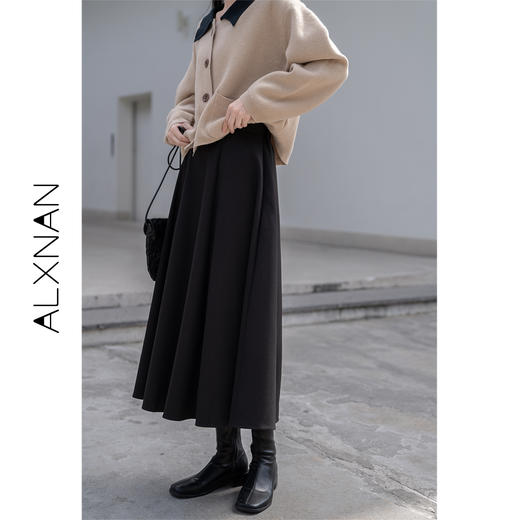 鹿向南《西西女孩》 春秋新款漂亮半身裙女法式复古显瘦A字裙高腰 商品图0