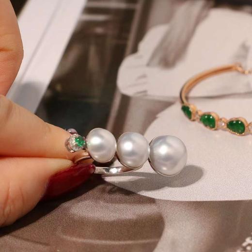 甄珠贝 澳白平衡木+祖母绿钻石 戒指 可以传承的好宝贝 商品图6