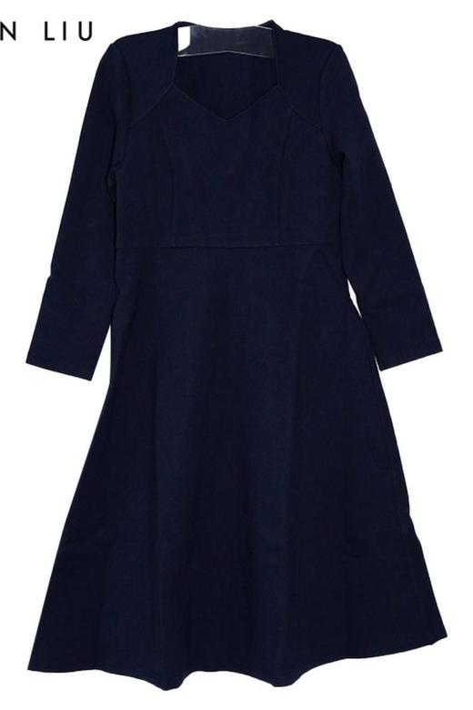 VIVIAN LIU薇薇安刘 R2357402 秋女装新款V领收腰中长款连衣裙 商品图5