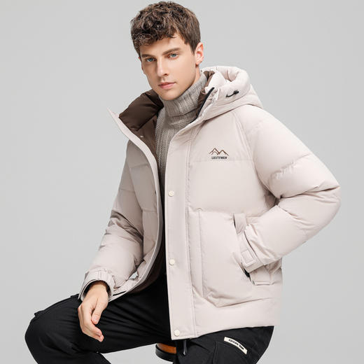 圣得西男士时尚连帽羽绒服冬季款中青年加厚冬天羽绒外套2362942802 商品图4