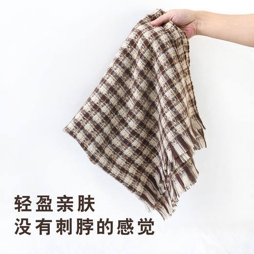 「五款配色！ins风」韩版格子冬季围巾女冬天保暖围脖披肩配饰 商品图2
