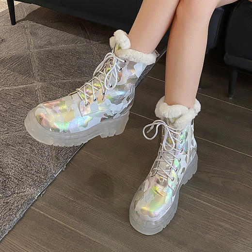 爆款个性加厚毛里，水晶底侧拉链雪地靴YS5088 商品图7
