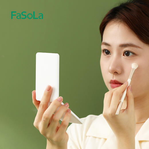 FaSoLa小镜子女随身携带补妆迷你带梳子化妆镜学生宿舍手持折叠镜 商品图6