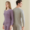 蚕丝羊毛男士女士保暖内衣新款圆领润肤柔软打底内穿秋衣秋裤套装 商品缩略图2
