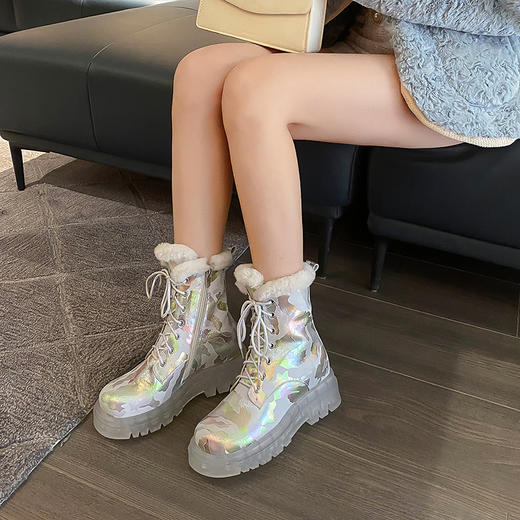 爆款个性加厚毛里，水晶底侧拉链雪地靴YS5088 商品图6