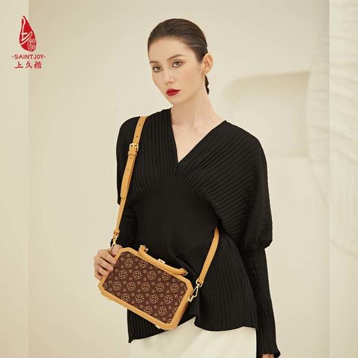 SAINTJOY/上久楷 宋锦女式拎包   上久福钱 BWS23A0301 商品图3