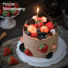 草莓巧克力蛋糕ST 8（巧克力蛋糕胚 草莓+草莓酱夹心 慕斯圈保护）时价s
