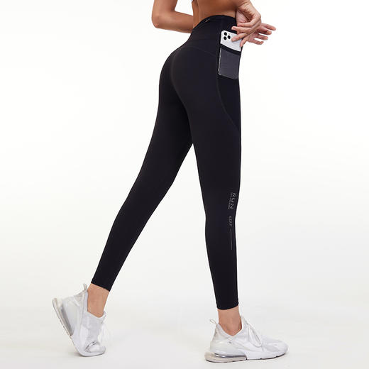 科里芙两种厚度女子跑步瑜伽高腰收腹运动紧身裤外穿显瘦（双侧可装手机压缩裤） 商品图0