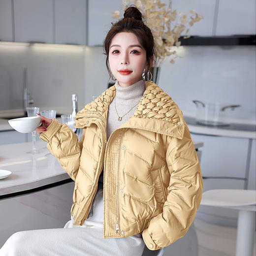 冬季新款，时尚气质显瘦大翻领时髦个性设计90白鸭绒羽绒服HR-HBLJRD160 商品图8