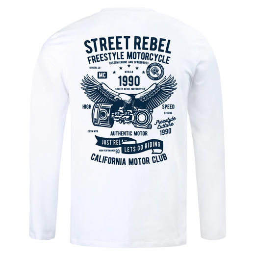 自由基地机车新款motorcycles印花图案秋冬长袖T恤衫男士打底款 NMT-2073 商品图2