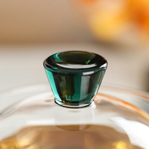 禾器晶彩·禾荷盖碗 玻璃盖碗耐高温玻璃茶碗功夫茶碗三才盖碗盖碗茶 商品图2