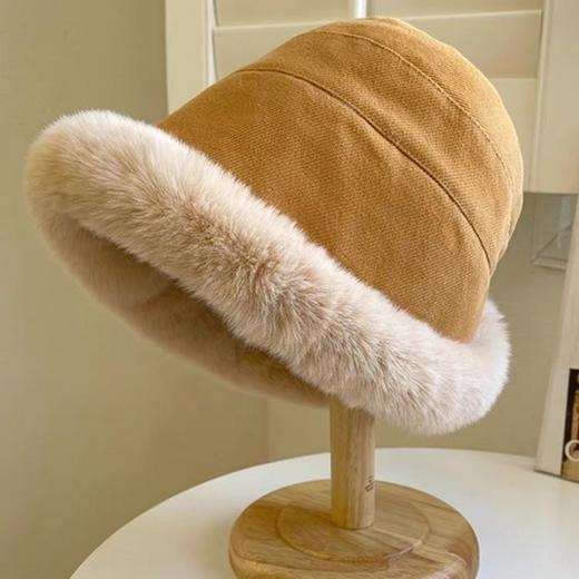 「四款配色！加厚蒙古帽」秋冬加厚毛绒保暖渔夫帽女防寒防风护耳盆帽北方冬天卷边蒙古贝雷配饰 商品图1