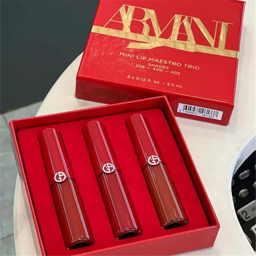 阿玛尼圣诞礼盒套装中样红管3件套 3.5ml 色号206 400 405 商品图3