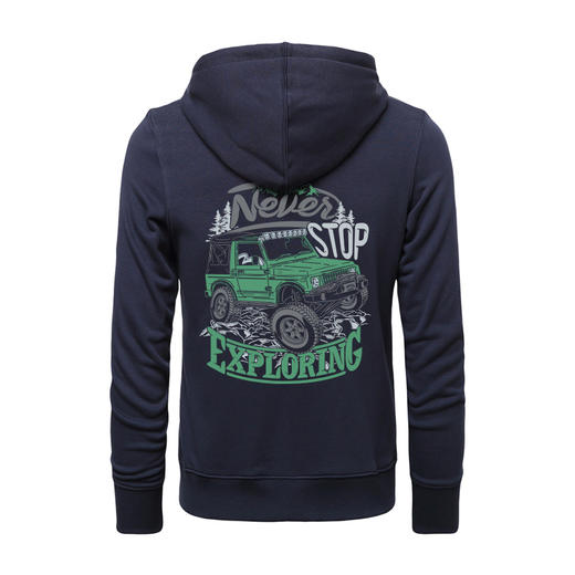 自由基地秋冬男士新款卫衣拉链带帽开衫300克毛圈丛林穿越越野车 NMT-2078 商品图3