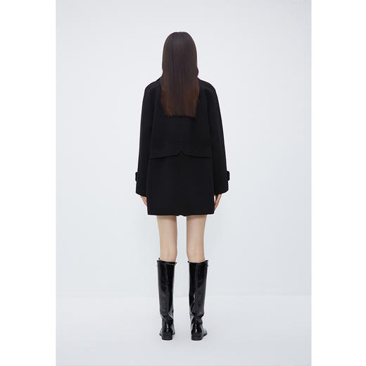 NEELLY纳俪商场同款西装款大衣女冬季双排扣时尚通勤中长款双面呢N23111N01137 商品图3
