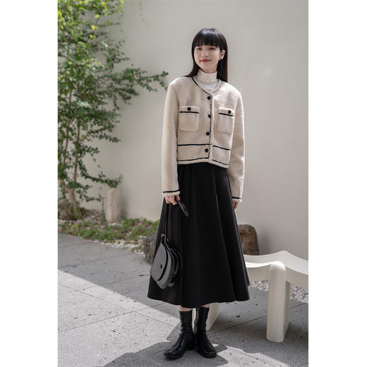 鹿向南《西西女孩》 春秋新款漂亮半身裙女法式复古显瘦A字裙高腰 商品图1