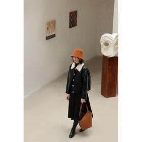 HeyDress加棉皮衣外套女冬季法式复古颗粒毛翻领保暖棉衣机车上衣