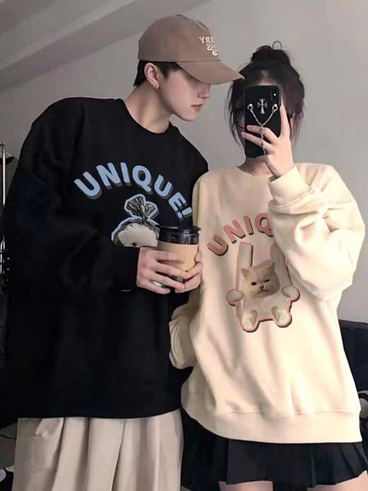 【YW】无忧购韩版时尚百搭情侣印花05系列320克毛圈卫衣（截单后7天发货)25年清仓捡漏 商品图1