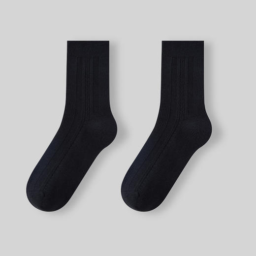 Threegun三枪 羊毛暗纹高筒男袜(1双装)-91314Z111 商品图2