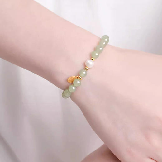 【推荐】和田玉珍珠福牌手串 商品图1