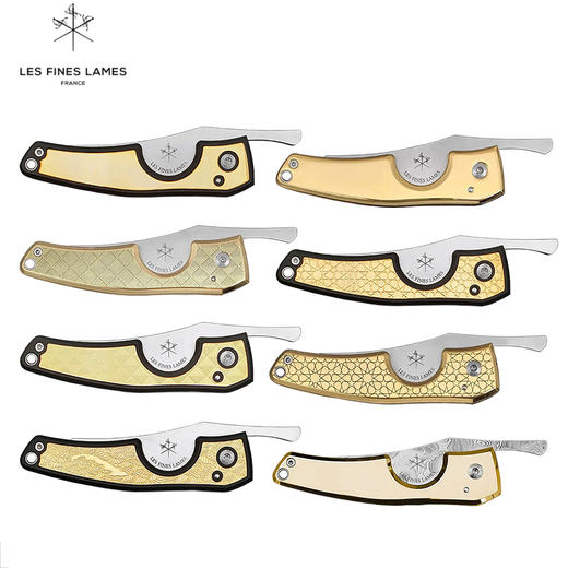 法国LES FINES LAMES折叠雪茄刀刀柄镀18K金便携锋利断头切刀雪茄剪 商品图0