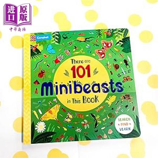 【中商原版】101昆虫在这里There are 101 Minibeasts in This Book英文原版 儿童动物图画书 翻翻纸板书2-6岁 配对游戏活动书 商品图1