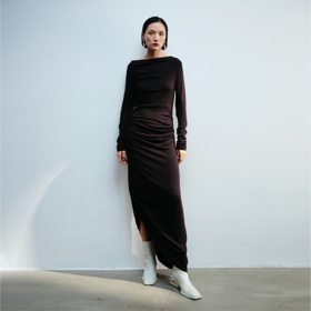 LIYIHAN斜肩露腰连衣裙Y233L14990