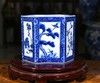 青花开窗花鸟六方笔筒 商品缩略图0