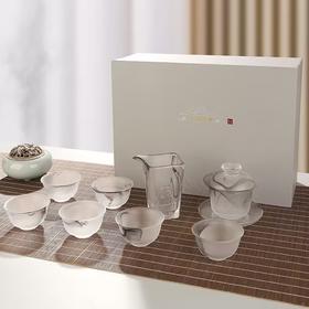 璃匠 水墨丹青琉璃茶具套装高档泡茶壶盖碗茶杯功夫家用客厅办公室送礼盒装