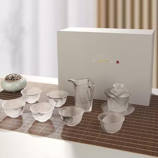 璃匠 水墨丹青琉璃茶具套装高档泡茶壶盖碗茶杯功夫家用客厅办公室送礼盒装 商品图0