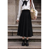 鹿向南《微甜黑巧》黑色压褶半身裙女秋季高腰百褶裙a字中长裙子 商品缩略图2
