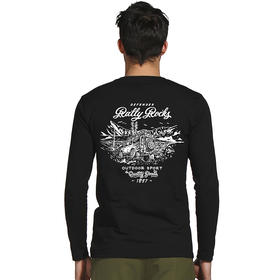 自由基地2023秋冬新款户外露营越野车图案印花休闲长袖T欧美潮流 NMT-2076