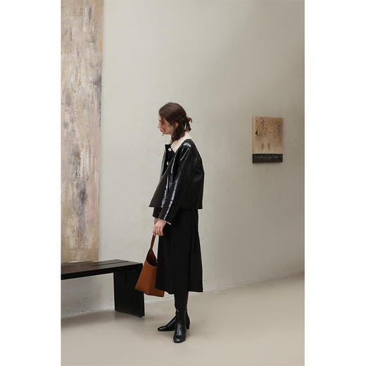 HeyDress加棉皮衣外套女冬季法式复古颗粒毛翻领保暖棉衣机车上衣 商品图2