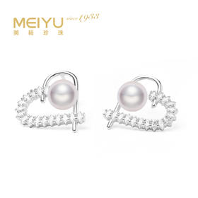 美裕 银925淡水珍珠耳钉 7-8mm白 107233