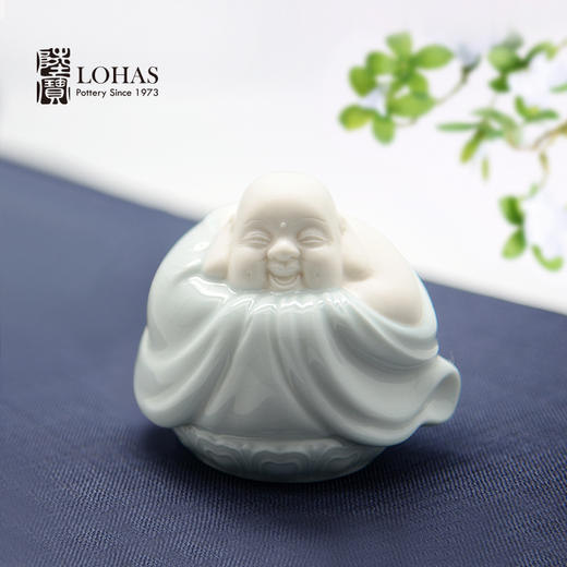 陆宝茶具 弥勒佛摆件可养陶瓷茶宠摆件茶玩 商品图1