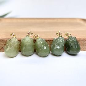 和田玉吊坠-青黄口貔貅