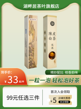 湖畔居西湖十景系列陈皮白茶龙珠 正宗福鼎老寿眉新会陈皮茶便携30g