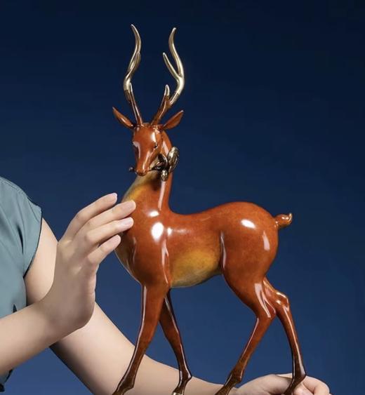 朱炳仁·铜｜福鹿献瑞 120*50*210mm/0.3KG 商品图1