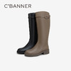 千百度棕色美拉德长靴女鞋冬季厚底增高骑士靴高筒靴A23577703 商品缩略图4