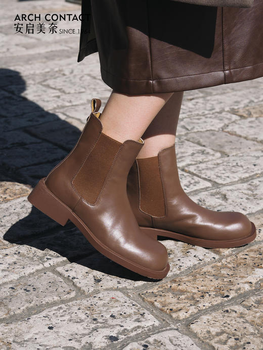 ARCHCONTACT安启美奈低跟中筒切尔西女靴52879 商品图3