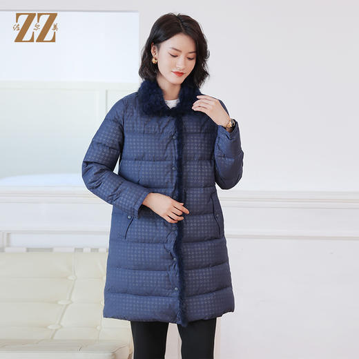 佐尔美冬季新款 经典简约貂毛领羽绒服外套女E14YM37 商品图3