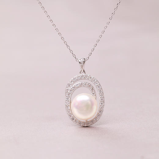 美裕  银925淡水珍珠链坠 9-10mm白 107240 商品图1