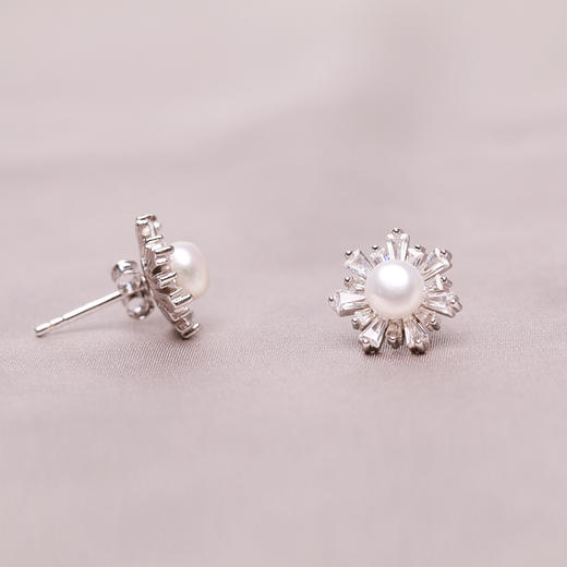 美裕 '银925淡水珍珠耳钉 '5-6mm白 107234 商品图3