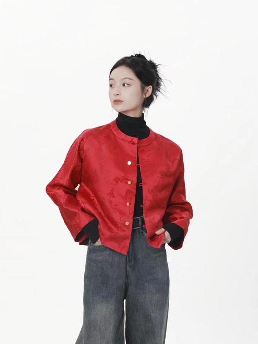 微瑕秒杀|  盛唐牡丹 |真丝花蕾缎女外套[特价品]](特殊商品不退不换) 商品图2