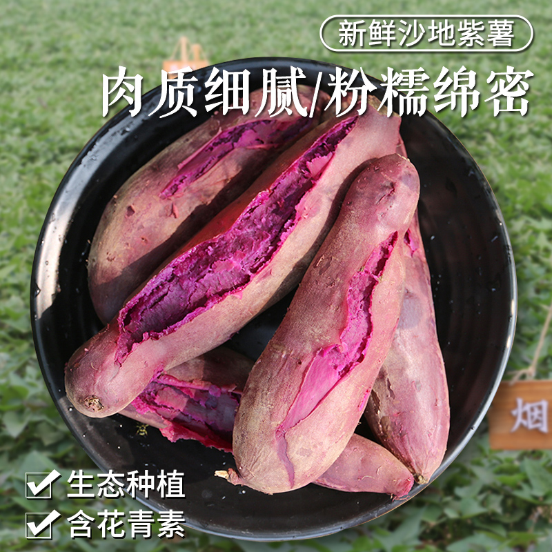 农家种植紫薯 3斤/5斤包邮 红薯  紫皮紫瓤  皮薄肉厚  几乎无薯丝  香甜软糯